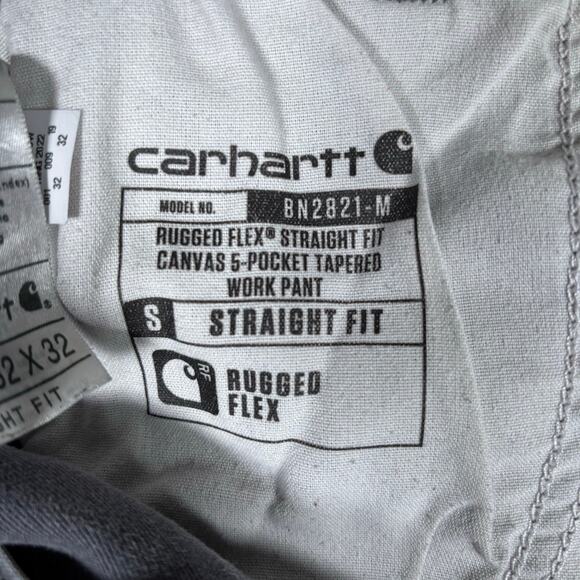 Carhartt Rugged Flex Straight Fit Canvas Work Pants Gray 32x32 - Picture 5 of 7